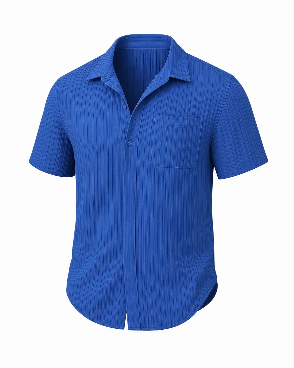 Men's Striped Jacquard Textured Short Sleeve Summer Beach Shirt - View 15