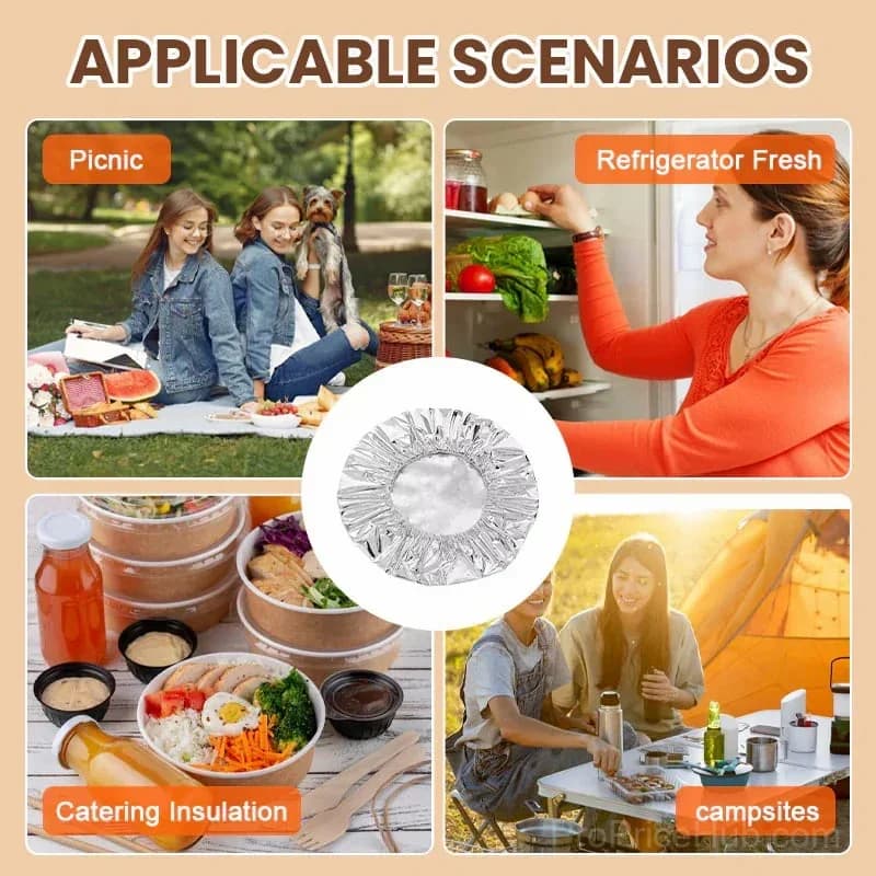 Reusable Aluminum Foil Food Covers, 6-Pack - View 8