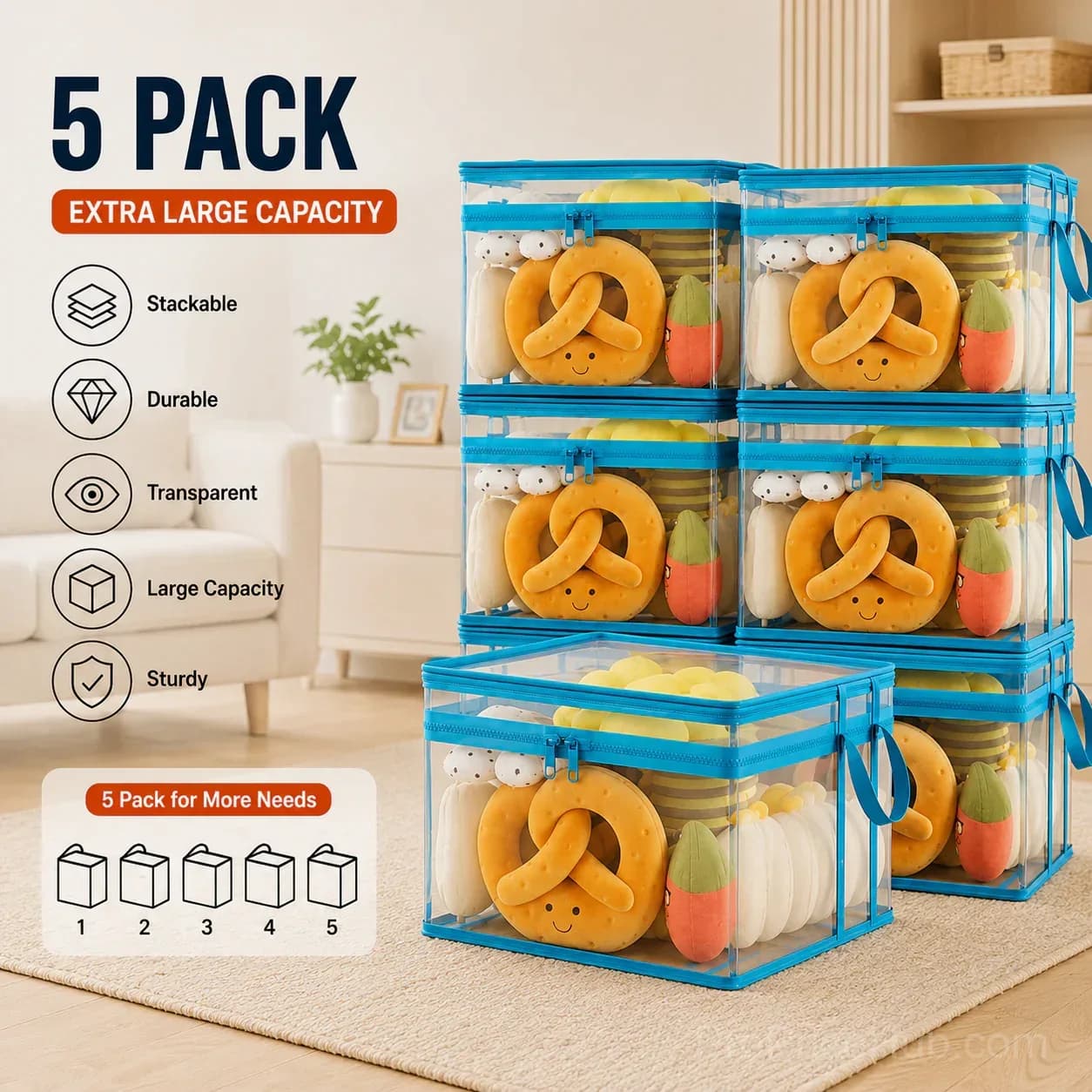 Large Clear Storage Box for Home Organization - View 13