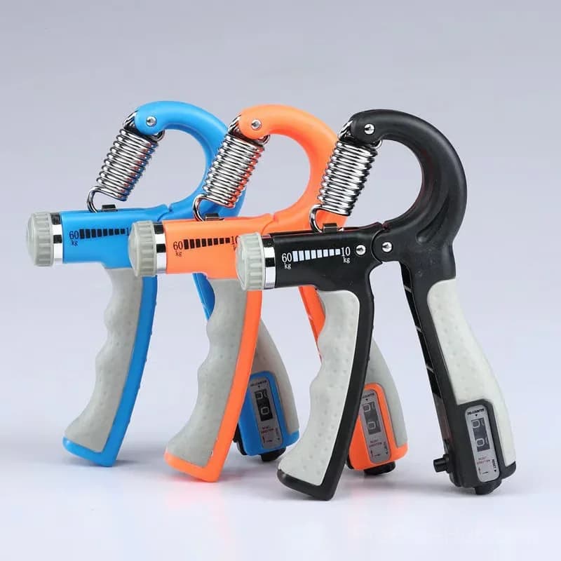 Adjustable Hand Grip Strengthener with Counter, Blue - View 9