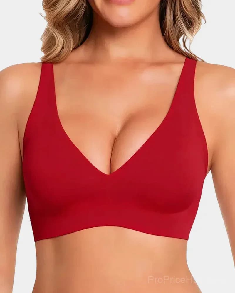 Seamless Deep V Push-Up Wireless Bra - View 16