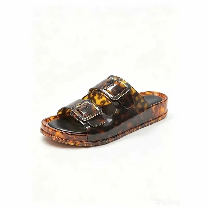 Non-Slip Thick-Sole Sandals, Leopard Brown, US 6/EU 36 - Main
