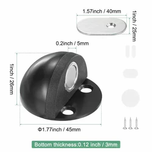 2-Pack Black Hidden Magnetic Door Stopper Holders, Stainless Steel - View 13