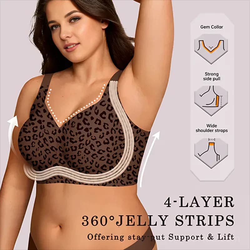 Comfortable Wireless Full Coverage Jelly Smoothing Bra - View 6