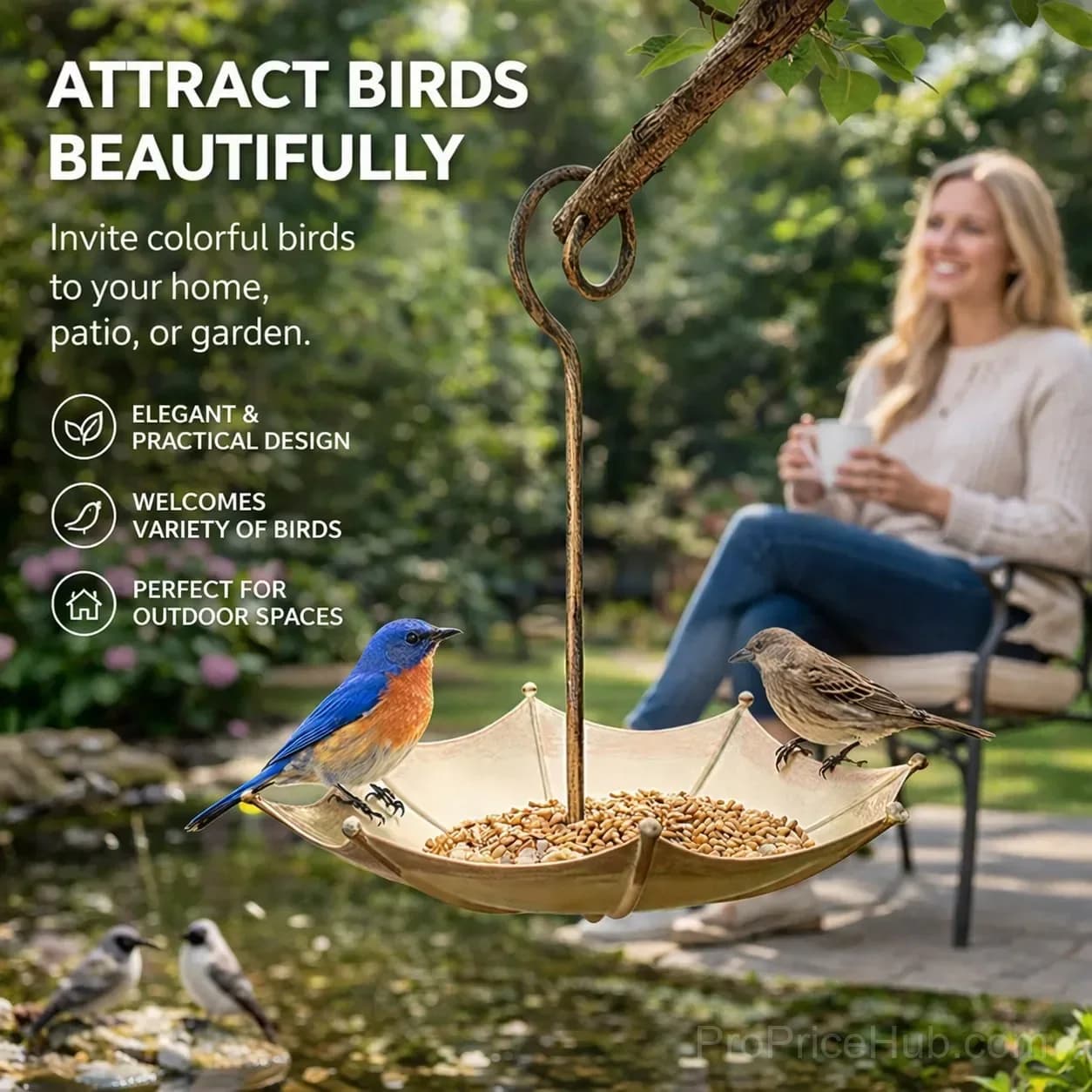 Mini Umbrella Bird Feeder - Whimsical Garden Decor - Main