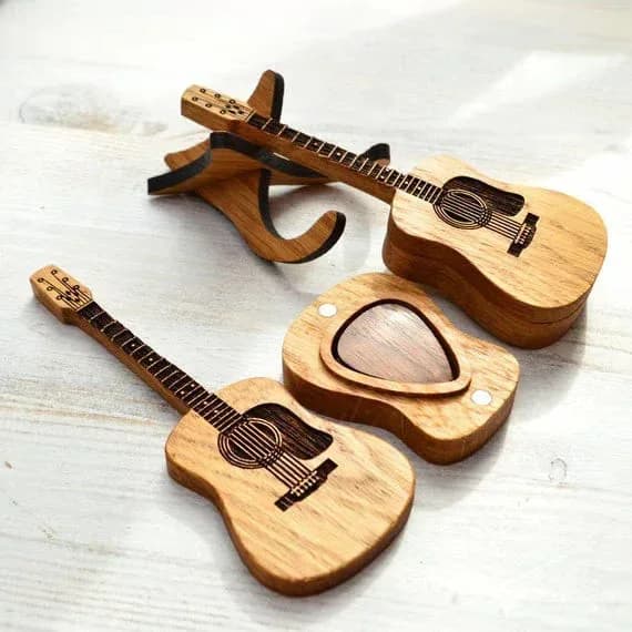 Wooden Acoustic Guitar Pick Box - View 5