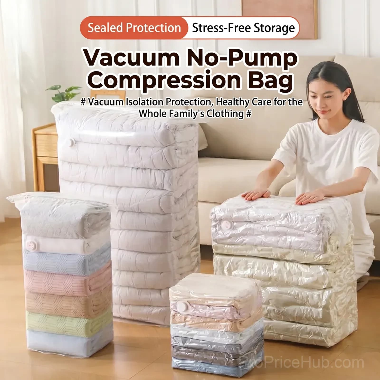 No-Pump Large Vacuum Storage Compression Bags - View 8