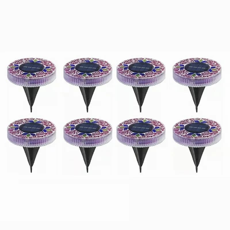 Blue Mosaic Solar Disk Decorative Lights, 4-Pack - View 6
