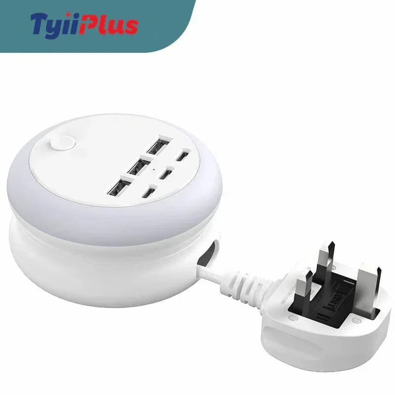 7-in-1 Expandable USB Charging Station with 8-Color Mood Light - View 7