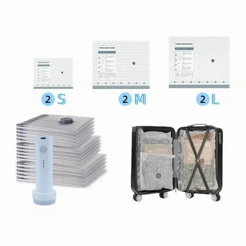 Vacuum Travel Compression Storage Bags, 6-Pack (2S, 2M, 2L) - Main
