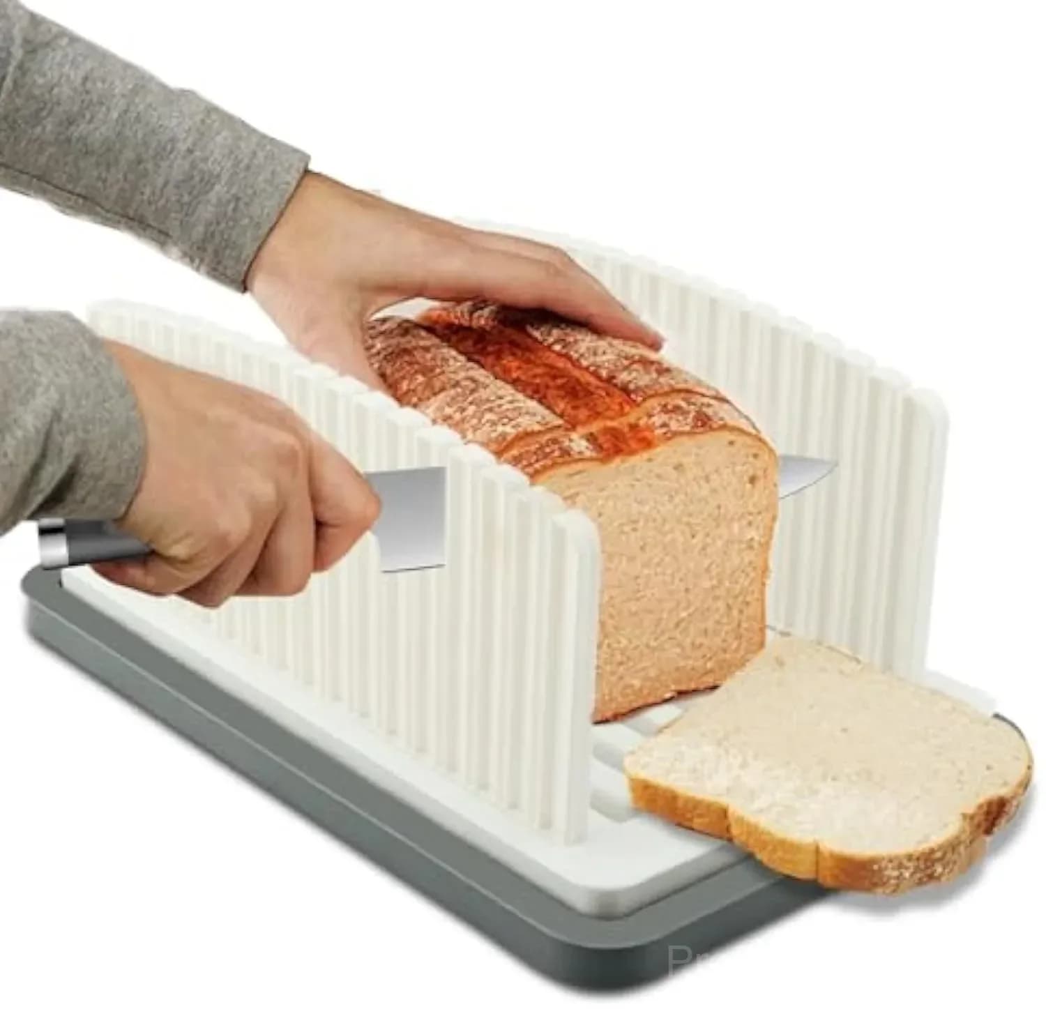 Adjustable Foldable Bread Slicer with Crumb Catcher Tray - Main