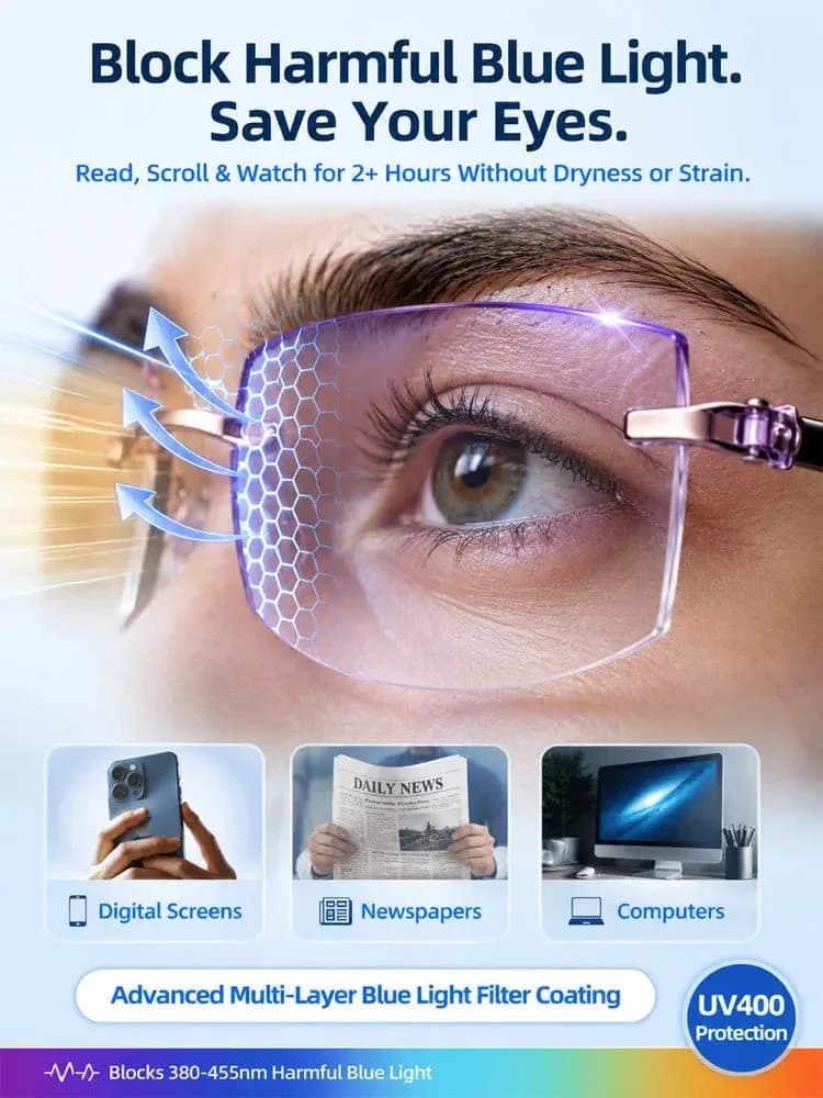 Smart Zoom Diamond-Cut Reading Glasses - View 5