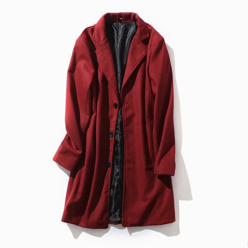 Men's Big & Tall Solid Color Lapel Single-Breasted Coat – M-5XL - View 7