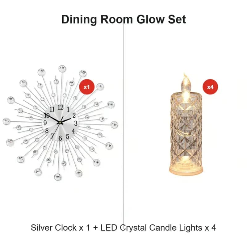 Creative Silver Wall Clock for Living Room Decor - View 10