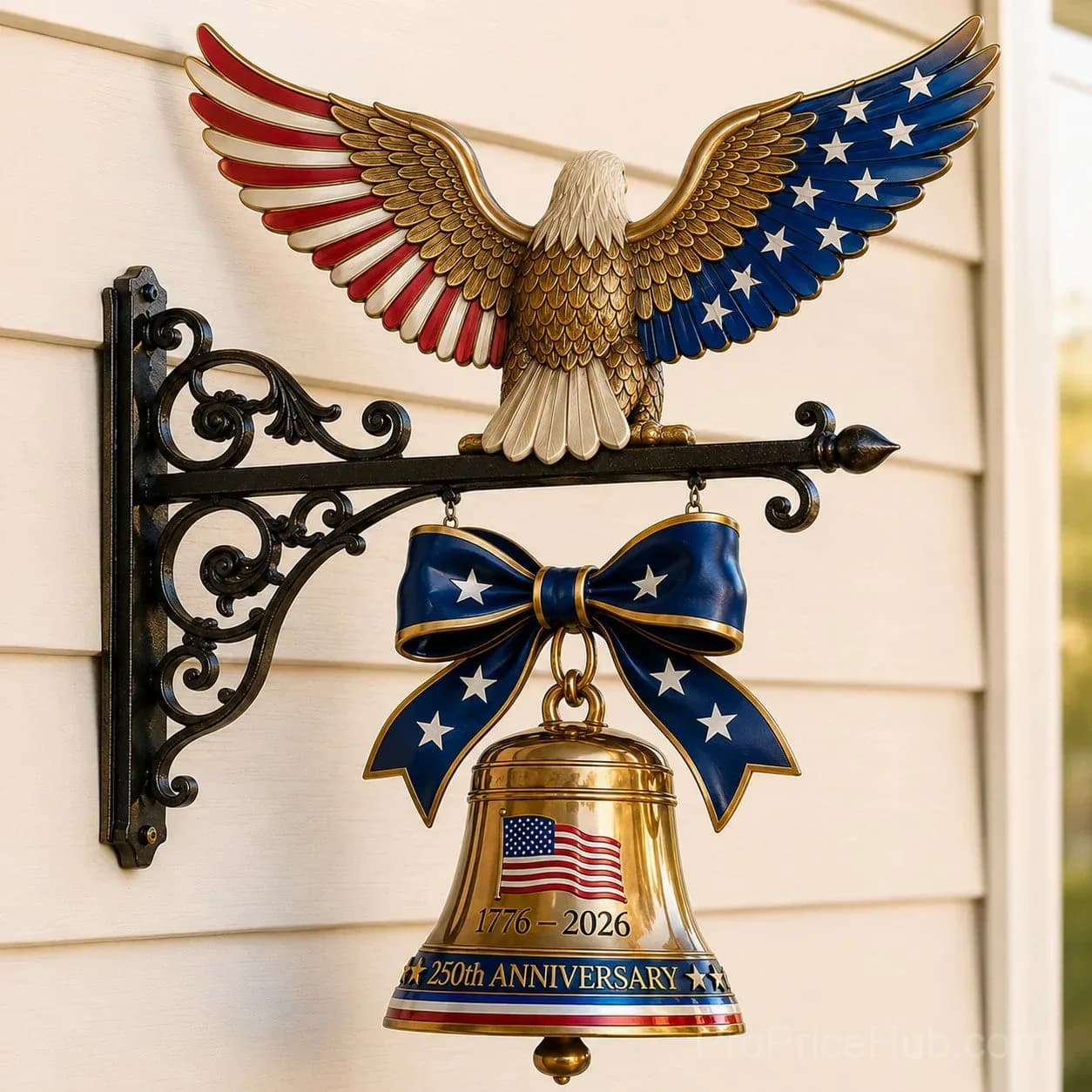 1776-2026 Spirit of Liberty Eagle Bell Garden Decor - View 3