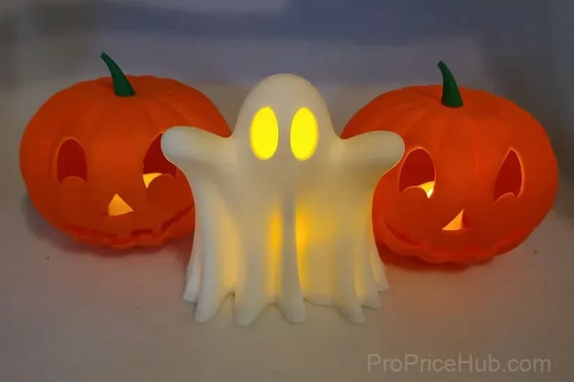 3D Printed Cute Ghost Halloween Tea Light Decorations - Main