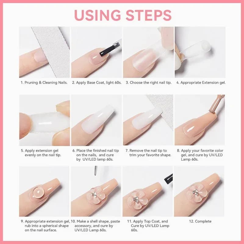 Clear Nail Extension Builder Gel Without Tools - View 11