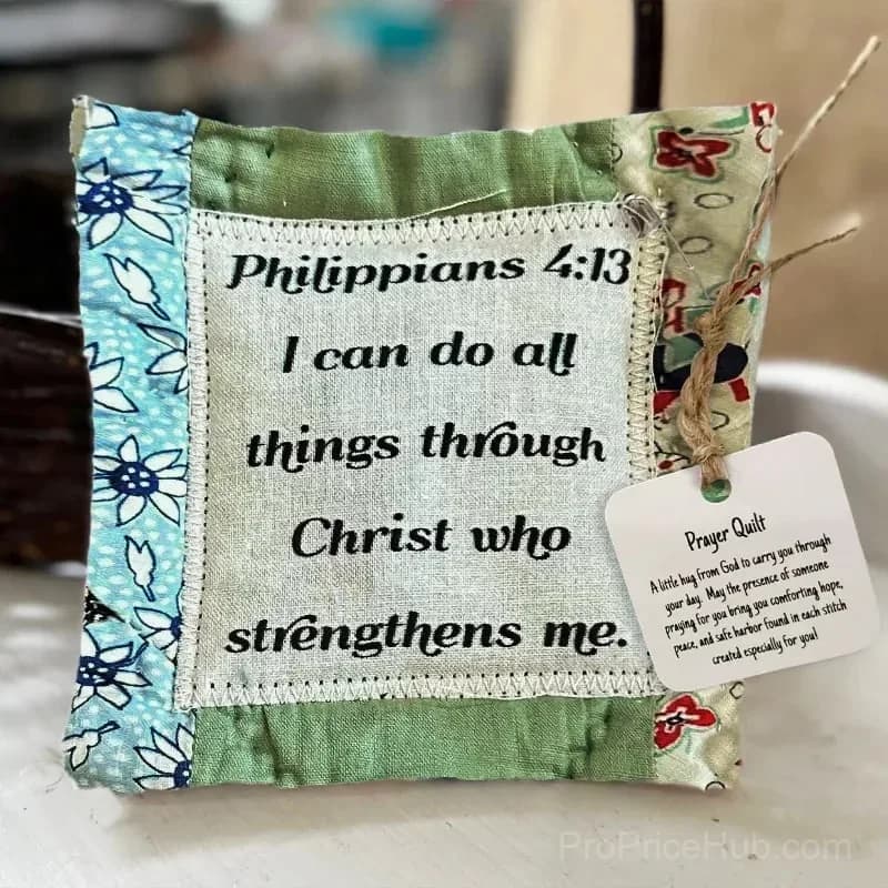 Prayer Quilt with Cross - Encouraging Blessed Gift, 2-Pack - View 4