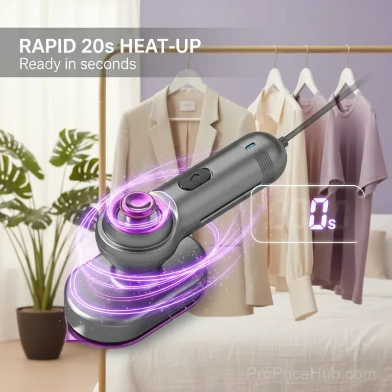 Portable Handheld Garment Steamer, Gray, 1 Pack - View 6