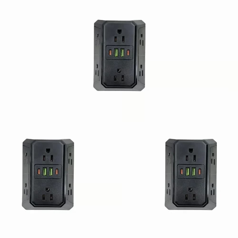White 6-Outlet Multi Plug Wall Extender - View 7