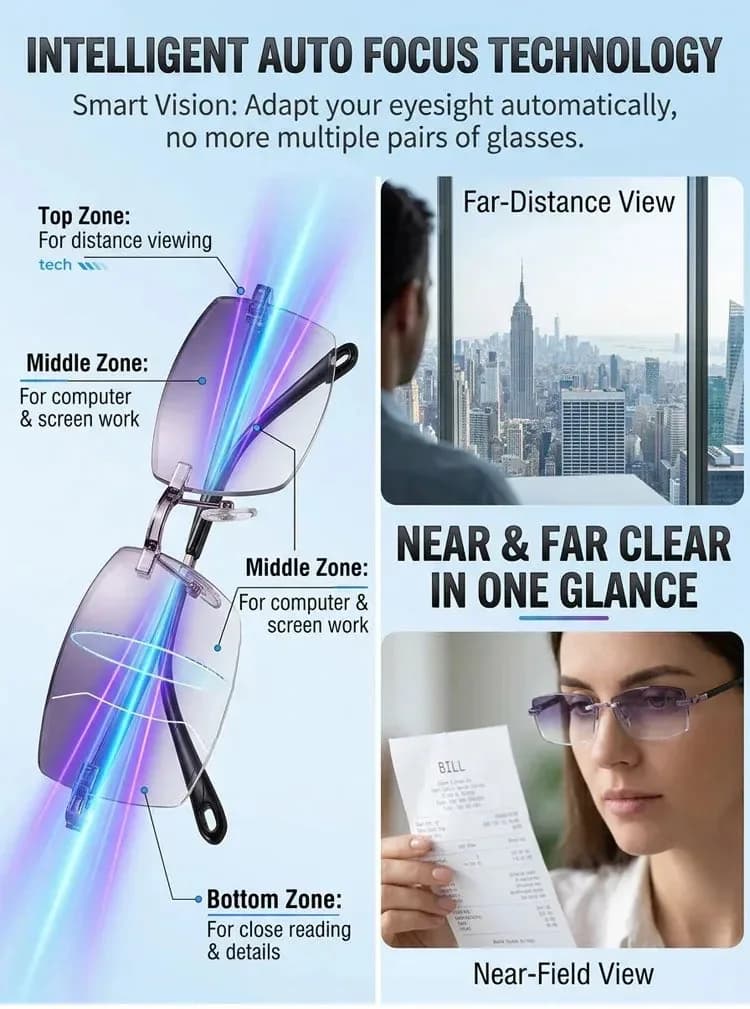 Smart Zoom Diamond-Cut Reading Glasses - View 3