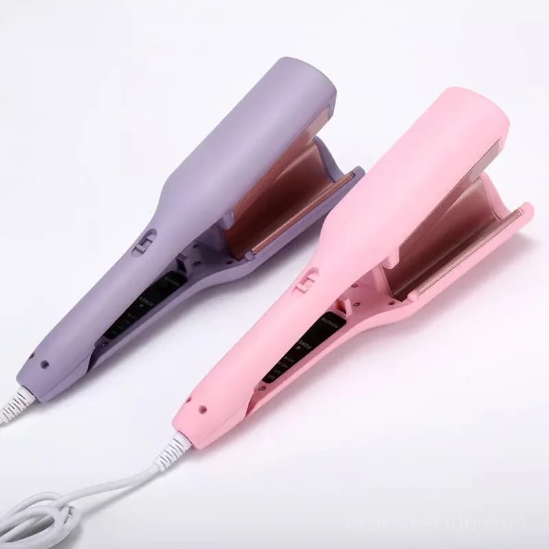French Wave Curling Iron, Pink, US Plug - View 6
