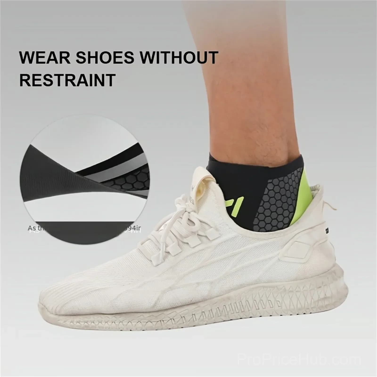 Lightweight Compression Ankle Brace Support, Black-Green - View 5