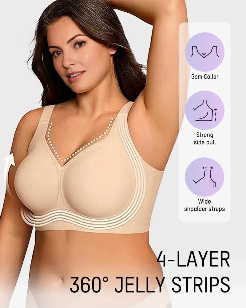 Comfortable Wireless Full Coverage Jelly Smoothing Bra - View 5