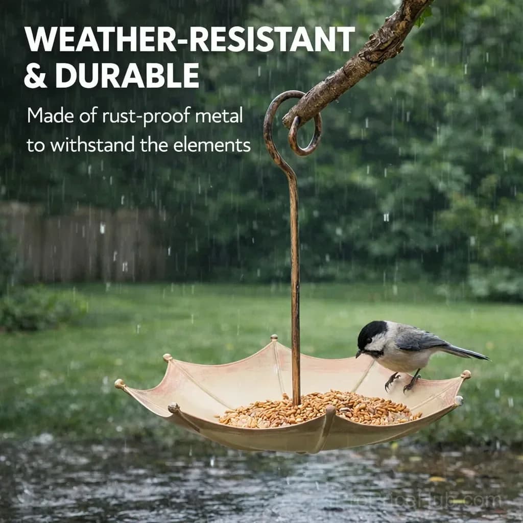 Mini Umbrella Bird Feeder - Whimsical Garden Decor - View 8