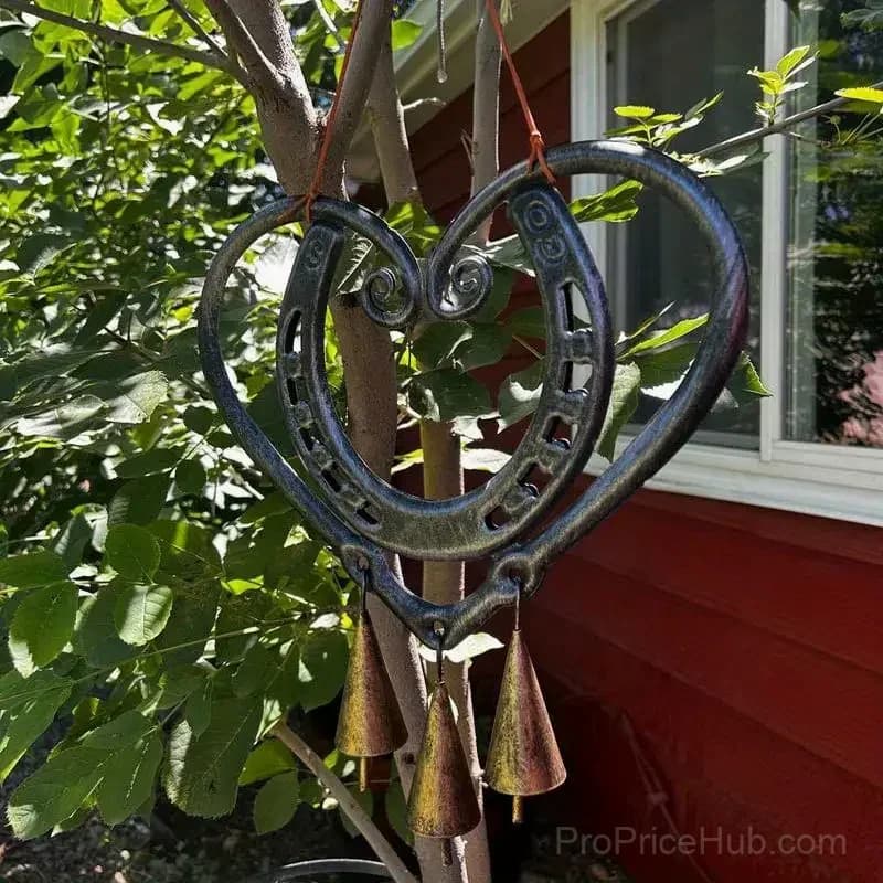 100% Handmade Horseshoe Heart Wind Chime - Main