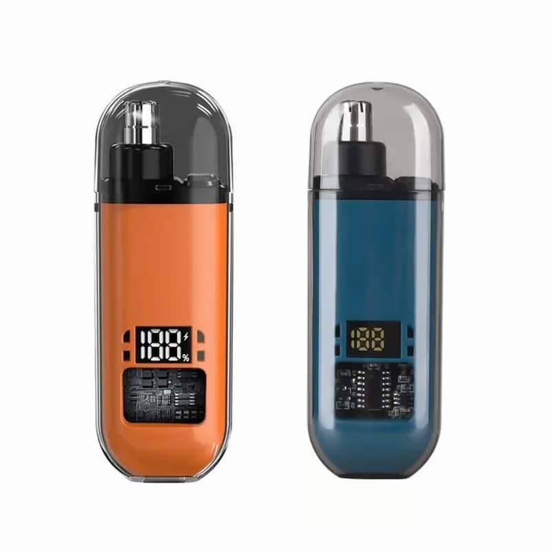 LED Display Precision Nasal Hair Trimmer, Orange/Blue/Black - Alt