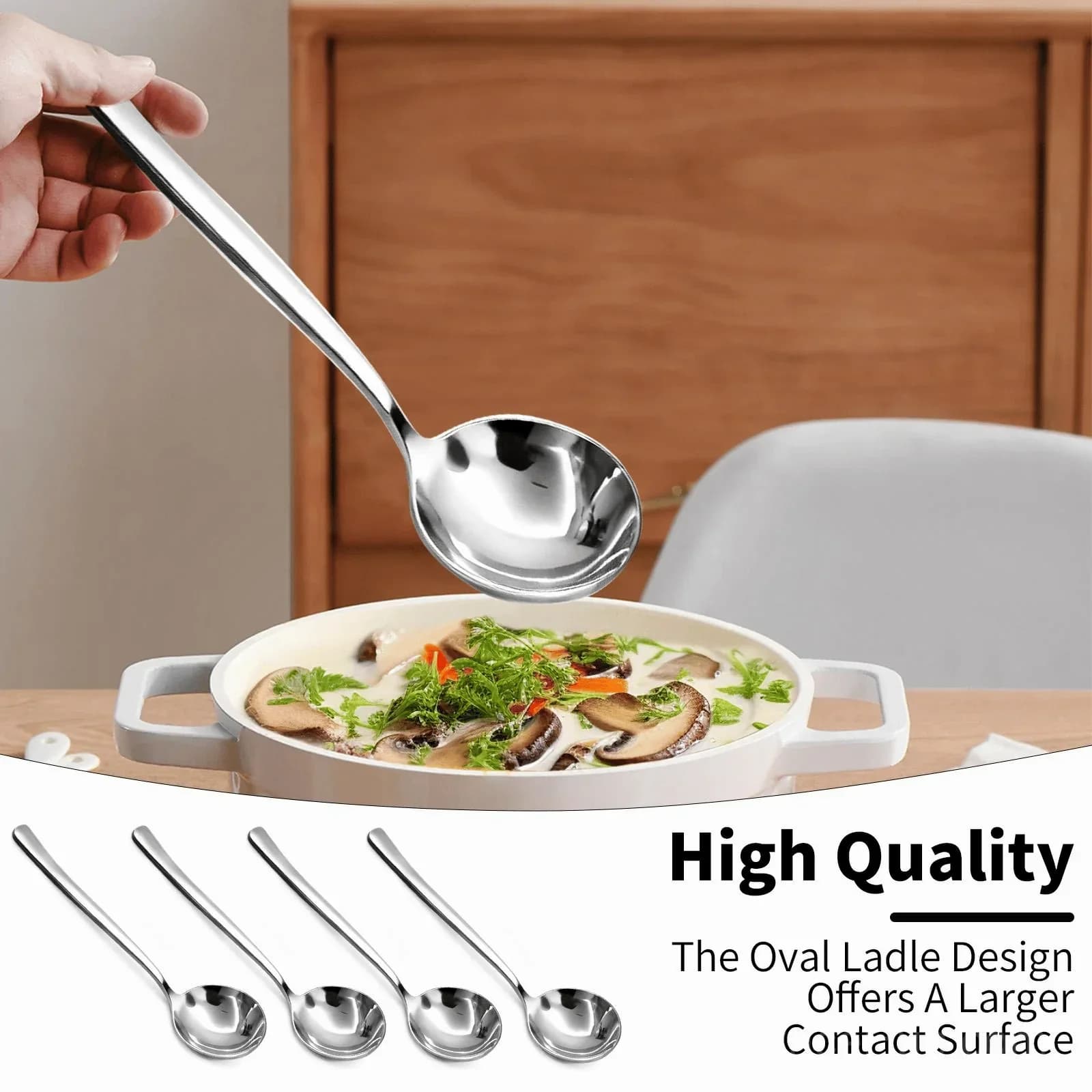 4-Piece Stainless Steel Soup Spoon Set - View 5