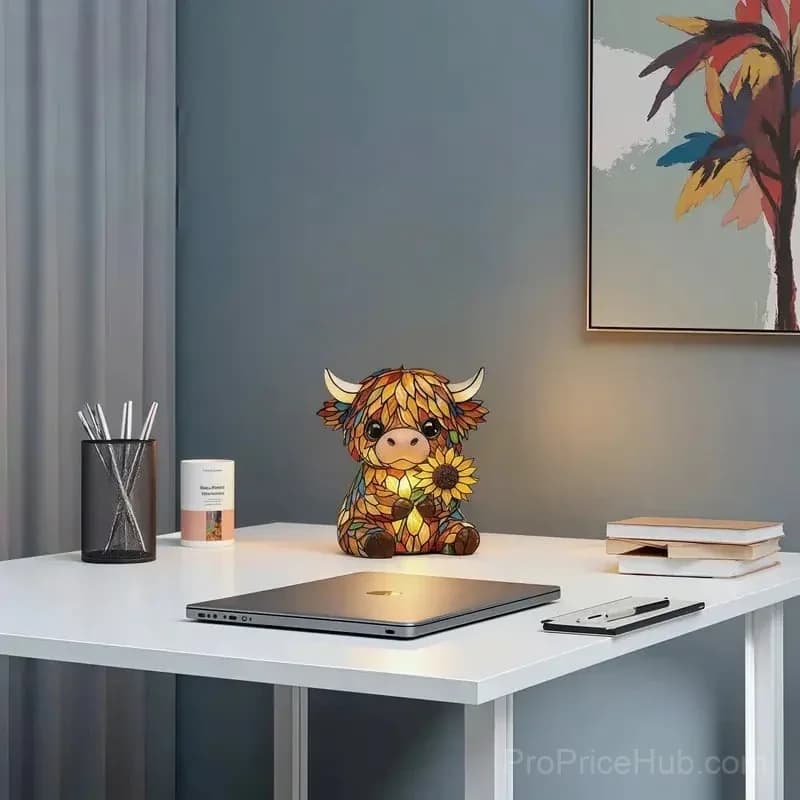 LED Night Light with Highland Cow Design - View 3