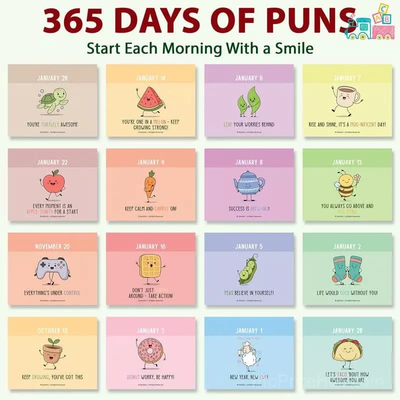 2026 Punny Motivational Tear-Off Desk Calendar - Alt