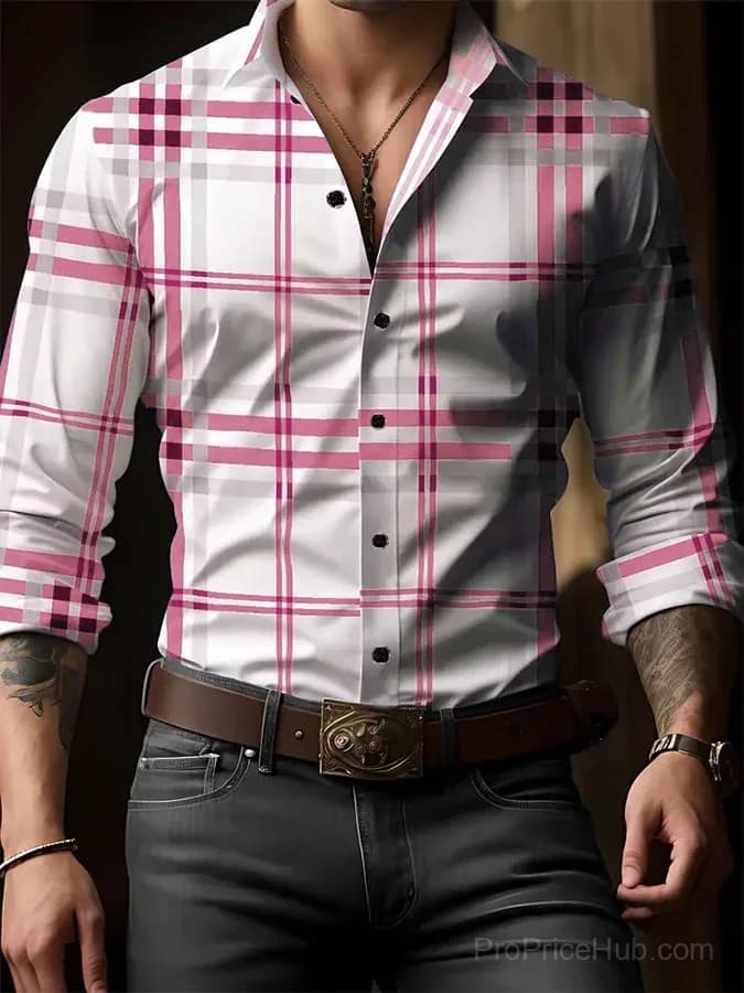 Men's Plaid Business Casual Shirt - View 4