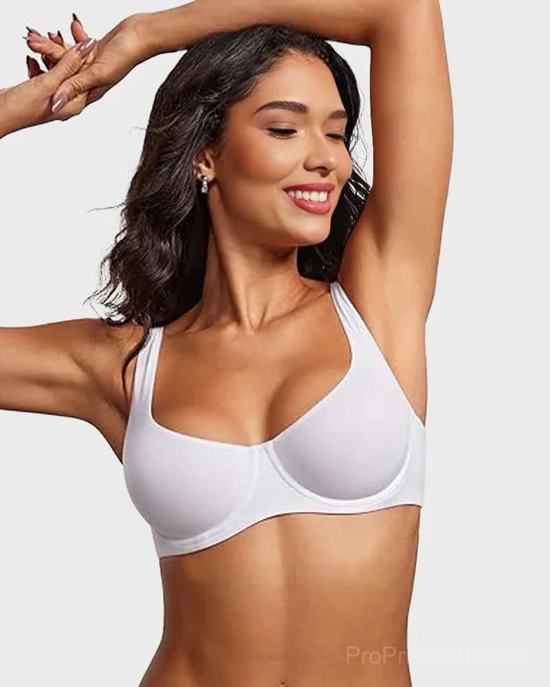 Underwire Support Seamless Unlined Balconette Bra - View 8