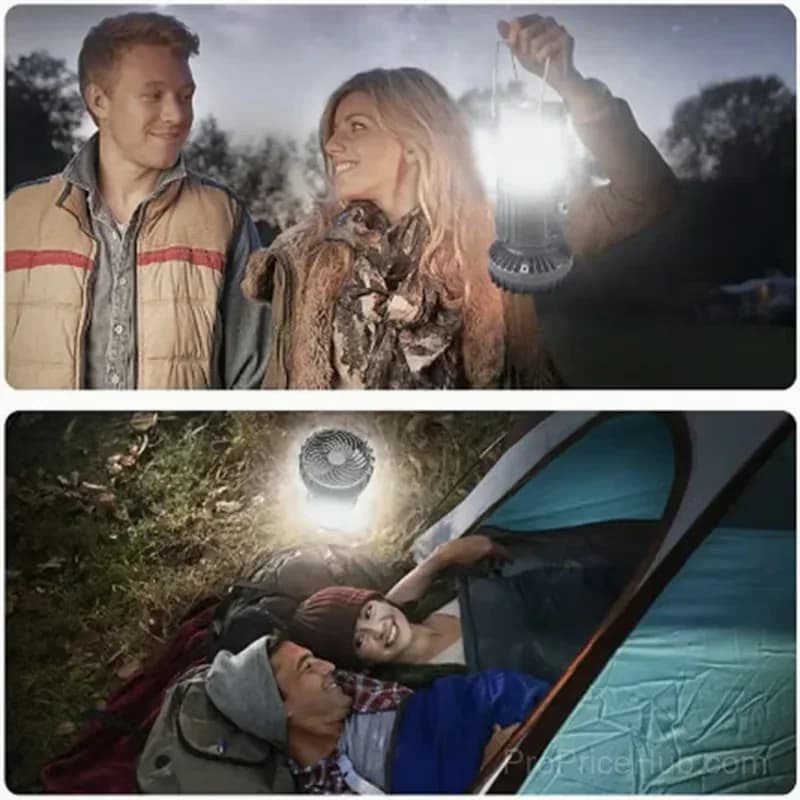 2-in-1 Adventure Solar Light & Portable Fan, Silver - View 4