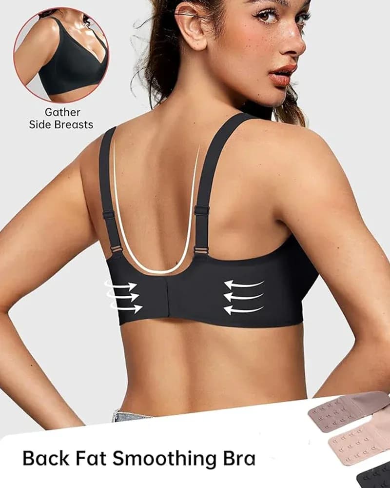 Seamless Deep V Push-Up Wireless Bra - View 11