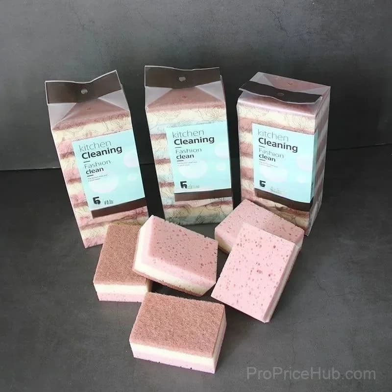 3-Color Square High-Foaming Seaweed Dish Sponge - Main