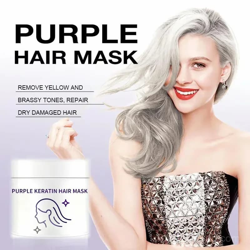 Purple Keratin Hair Mask for Blonde, Silver & Gray Hair, 100g - Main