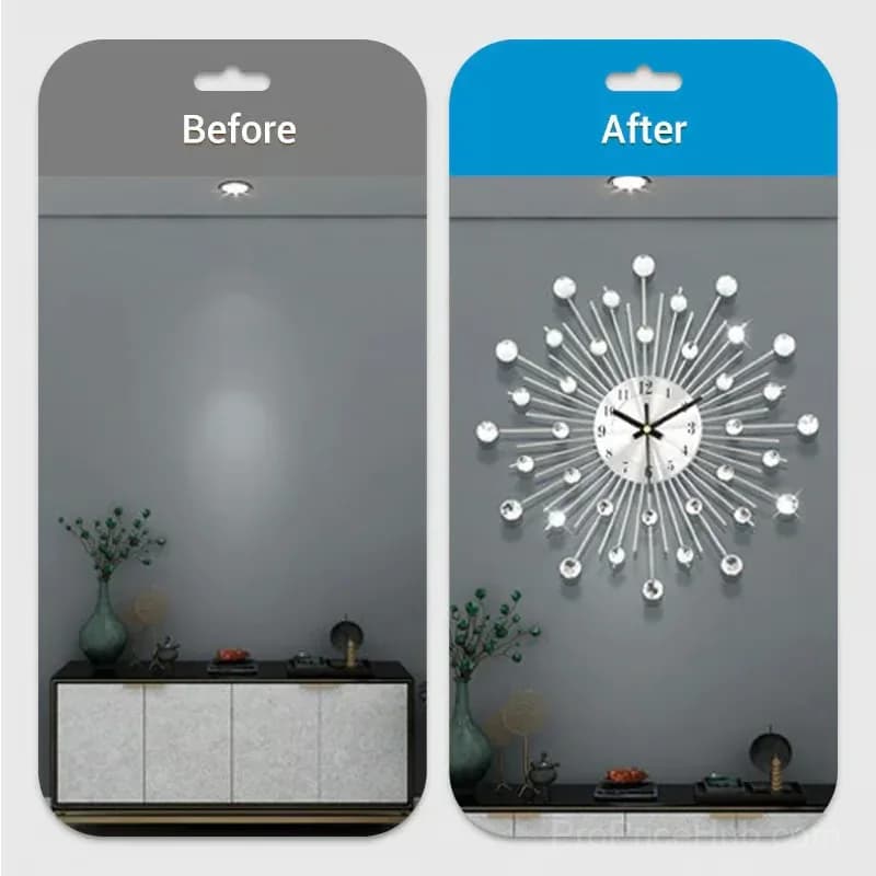 Creative Silver Wall Clock for Living Room Decor - View 4