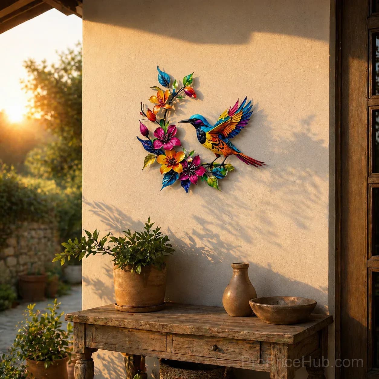 Hummingbird Bloom Metal Wall Art - Main