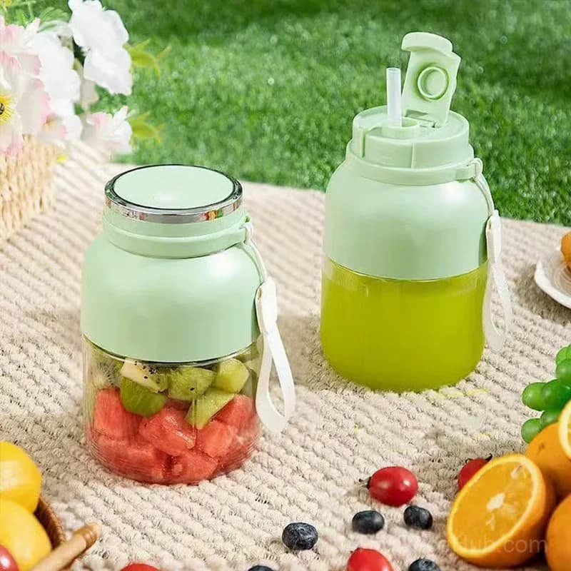 Light Green 1300 ml Wireless Portable Juicer Cup - View 15