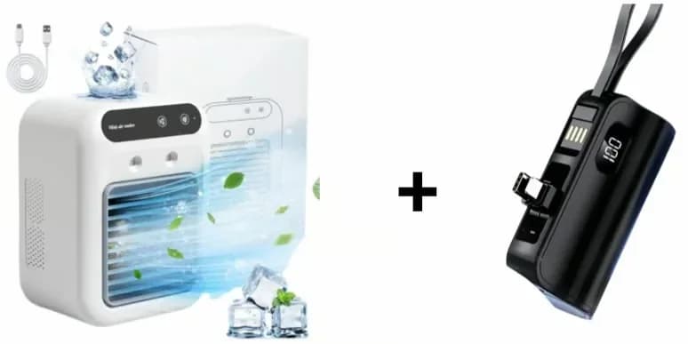 Mini Portable Air Conditioner & Humidifier, White, No Power Bank - View 10