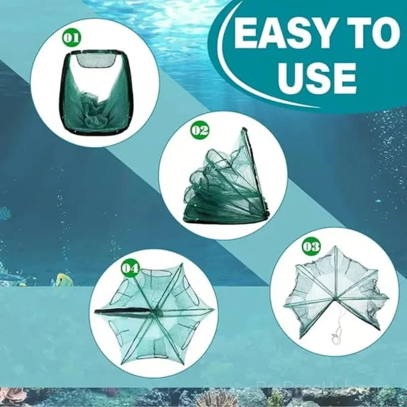 Auto-Foldable 6-Hole Fishing Trap Net, 72 x 28 cm - View 9