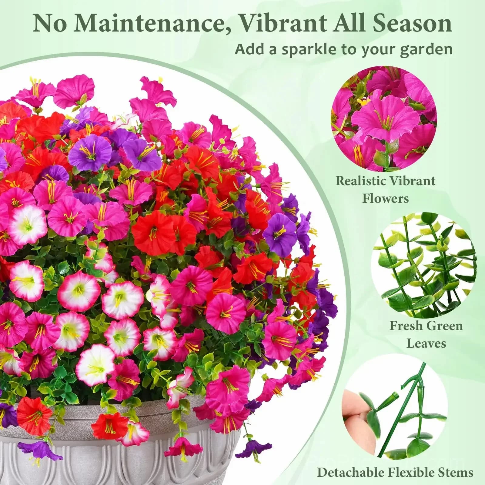UV Resistant Artificial Petunias Flowers - View 18