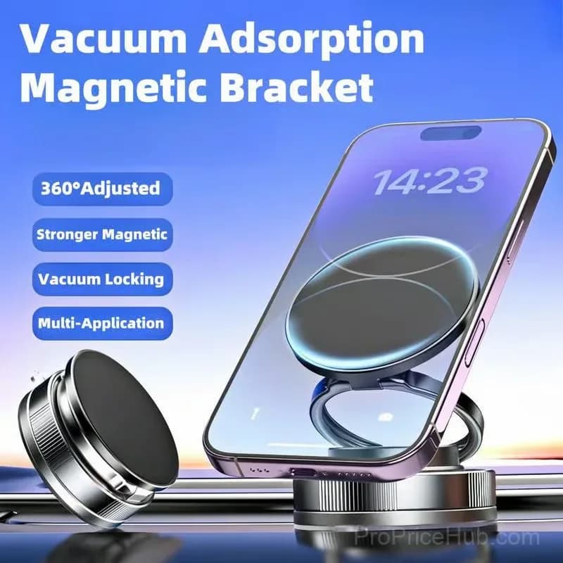 360° Adjustable Vacuum Magnetic Car Phone Holder, 1-Pack - Main