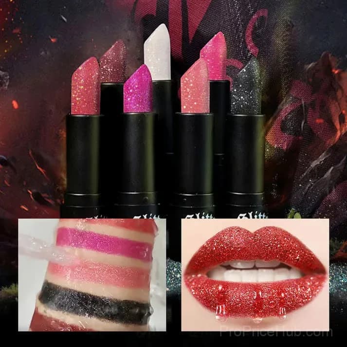 Matte Long-Lasting Lipstick with Fine Glitter - Shade 01 - View 9