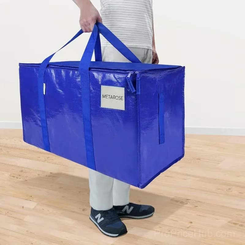 24 Gallon Extra Large Heavy Duty Foldable Moving Bag, Blue - View 2
