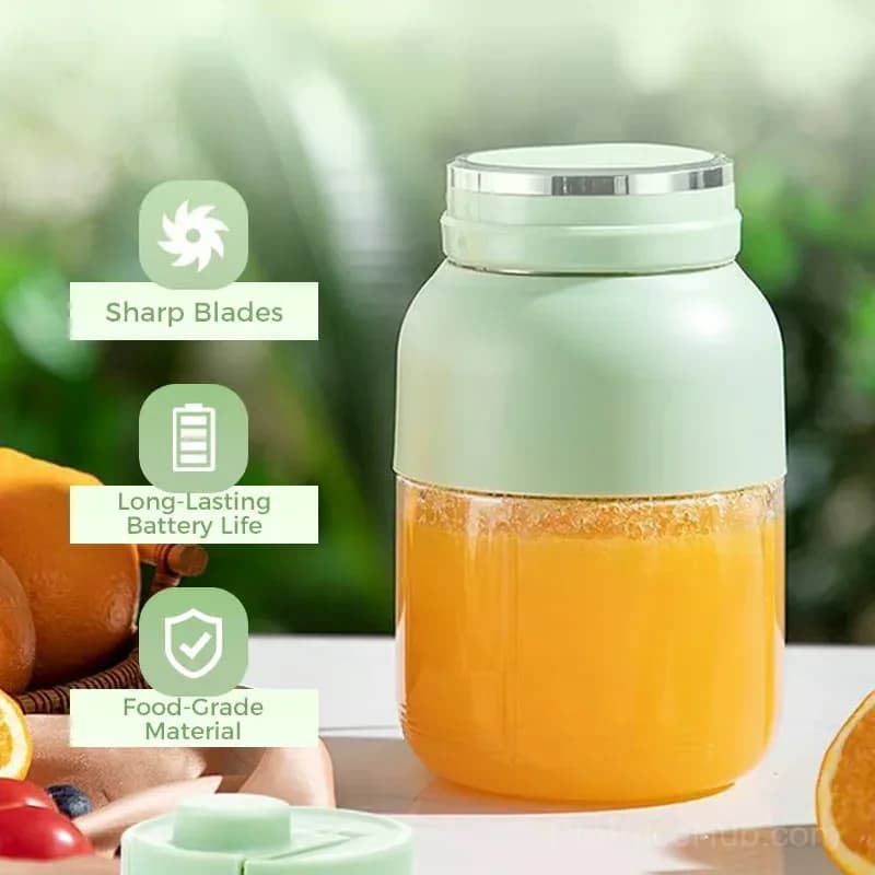 Light Green 1300 ml Wireless Portable Juicer Cup - View 4